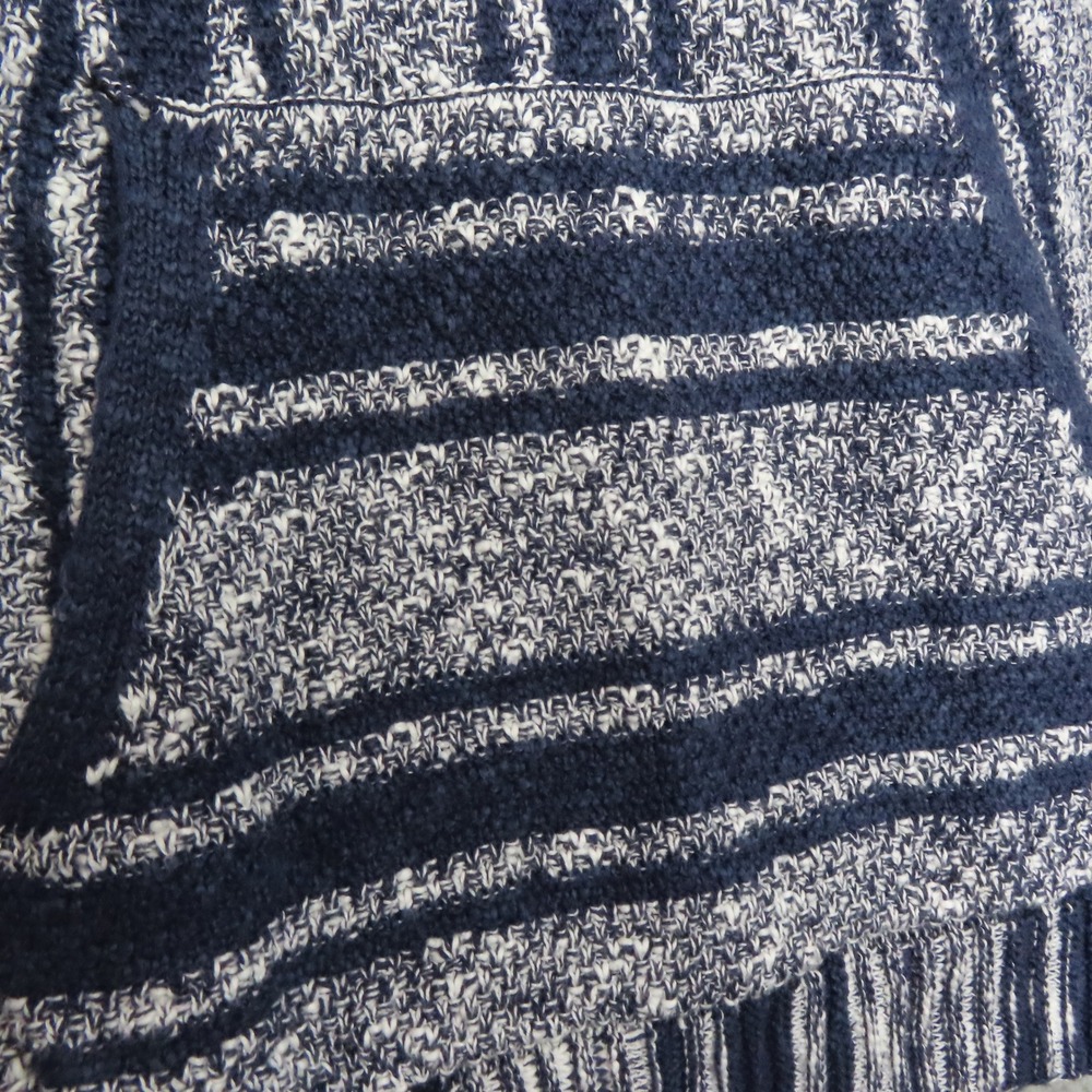 Lucky Brand Mens Baja Hooded Sweater Navy Blue White Striped Medium NEW - Picture 4 of 15